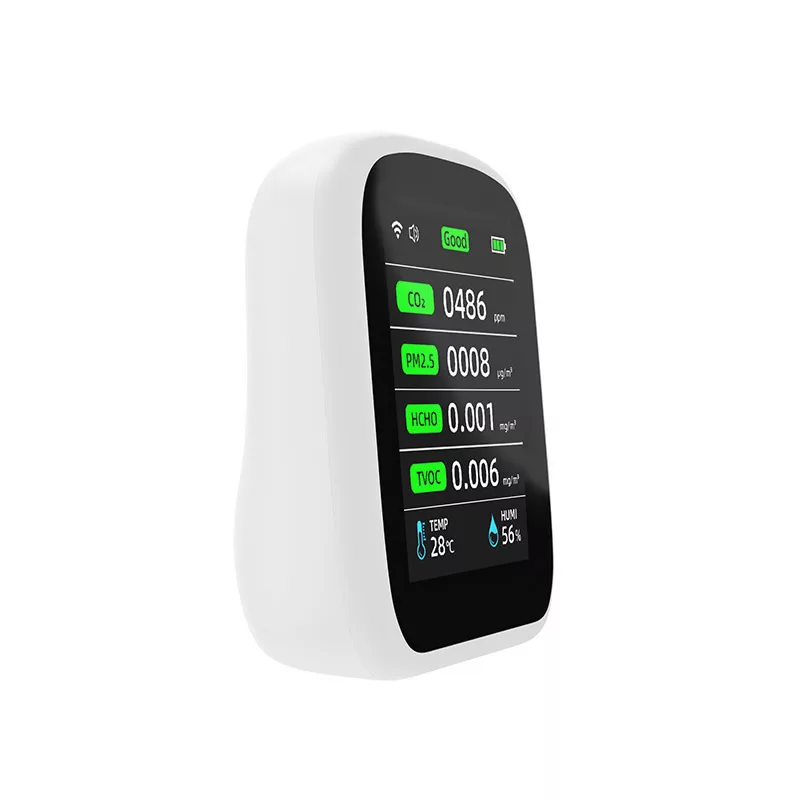 8-in-1 Air Quality Monitor PM2.5 CO2 TVOC HCHO Detector NDIR Sensor Wifi Tuya Smart APP Control